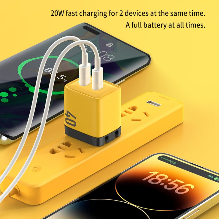 WK WP-U128 40W Dual USB-C/Type-C Interface Gallium Nitride Charger,Specifications: US Plug - HoMEdemic™ 