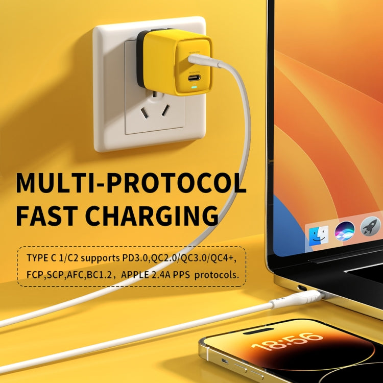 WK WP-U128 40W Dual USB-C/Type-C Interface Gallium Nitride Charger,Specifications: US Plug - HoMEdemic™ 