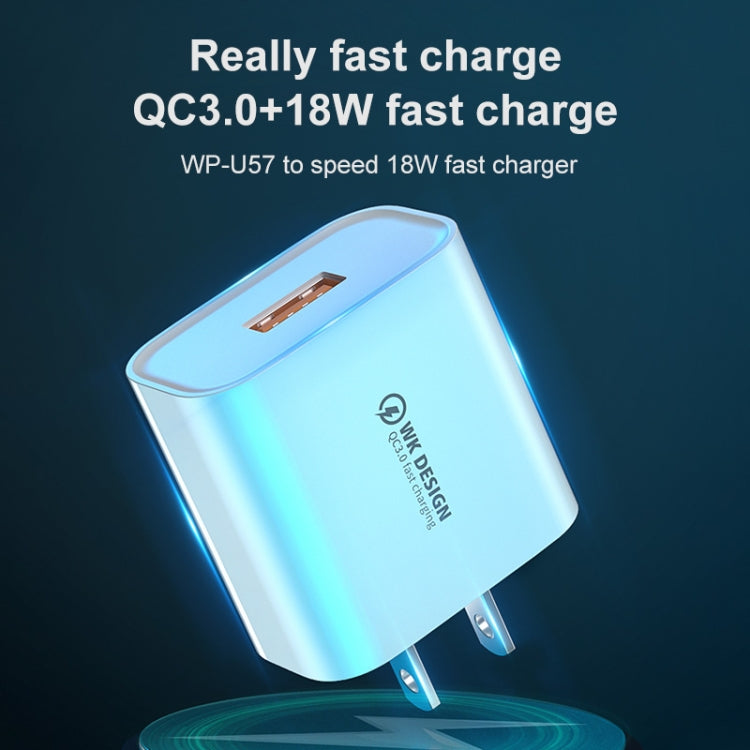 WK WP-U57 18W Speed QC3.0 Fast Charger + USB to Type-C / USB-C Data Cable, Plug Type:US Plug - HoMEdemic™ 