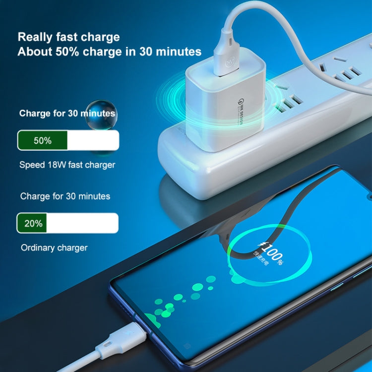 WK WP-U57 Max 18W Maxspeed QC3.0 Fast Charger +  USB to Micro USB Data Cable, Plug Type:US Plug - HoMEdemic™ 
