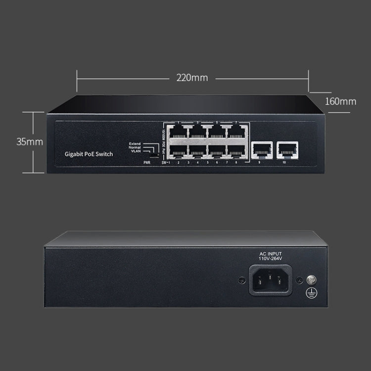 COMFAST CF-SG181P 10 Port Gigabit POE Ethernet Switch 20Gbps Backplane Bandwidth Monitoring - HoMEdemic™ 