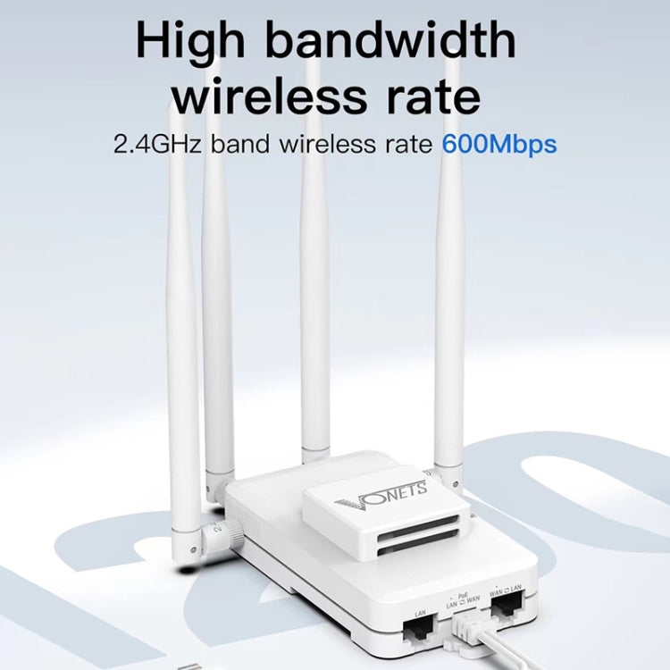 VONETS VAR600-H 600Mbps Wireless Bridge WiFi Repeater, With Power Adapter + 4 Antennas + DC Adapter Set - HoMEdemic™ 