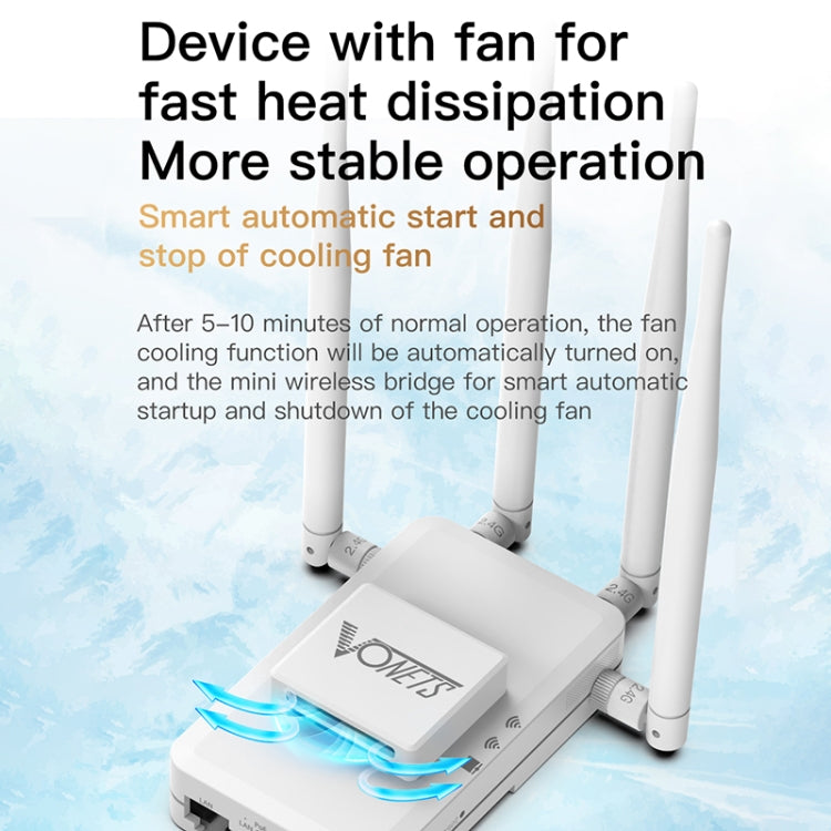 VONETS VAR600-H 600Mbps Wireless Bridge WiFi Repeater, With Power Adapter + 4 Antennas + DC Adapter Set - HoMEdemic™ 
