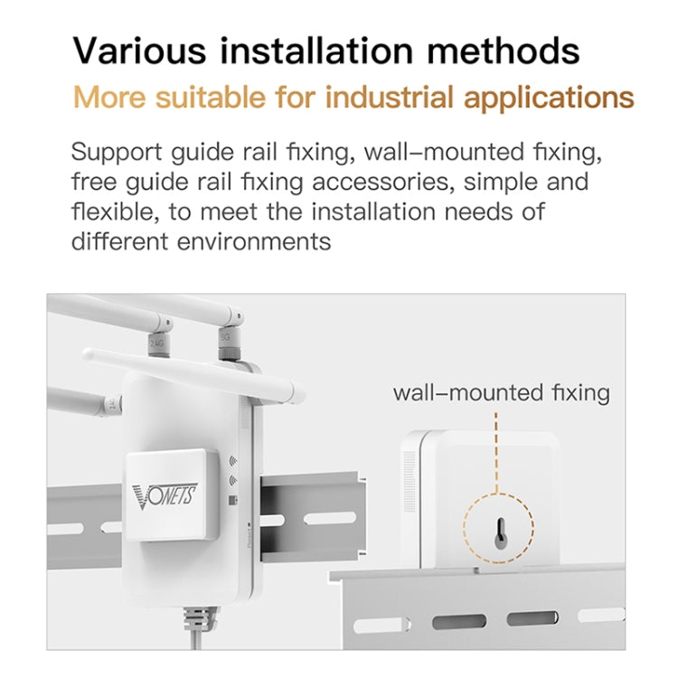 VONETS VAR1200-H 1200Mbps Wireless Bridge External Antenna Dual-Band WiFi Repeater, With DC Adapter Set - HoMEdemic™ 