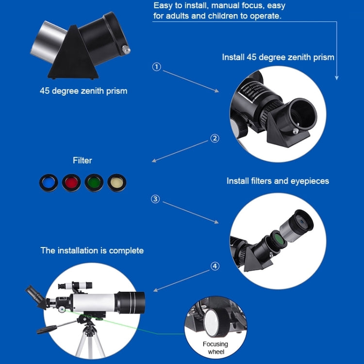 WR852 16x/66x70 High Definition High Times Astronomical Telescope with Tripod, 66x70 Blue - HoMEdemic™ 