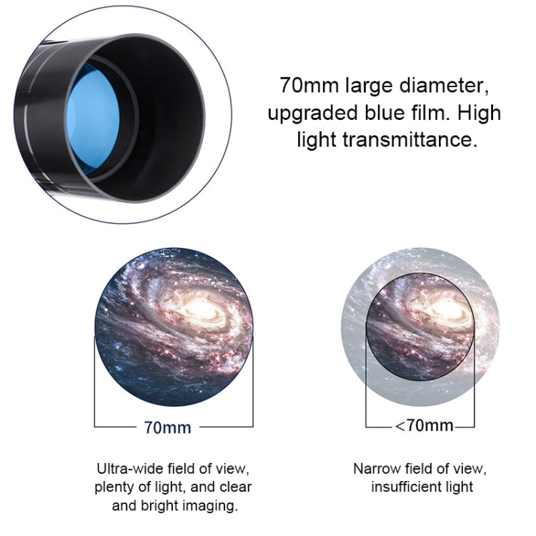 WR852 16x/66x70 High Definition High Times Astronomical Telescope with Tripod, 66x70 Blue - HoMEdemic™ 