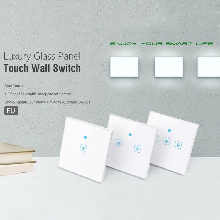 WS-EU-01 EWeLink APP & Touch Control 2A 1 Gang Tempered Glass Panel Smart Wall Switch, AC 90V-250V, EU Plug, 1 Gang - HoMEdemic™ 
