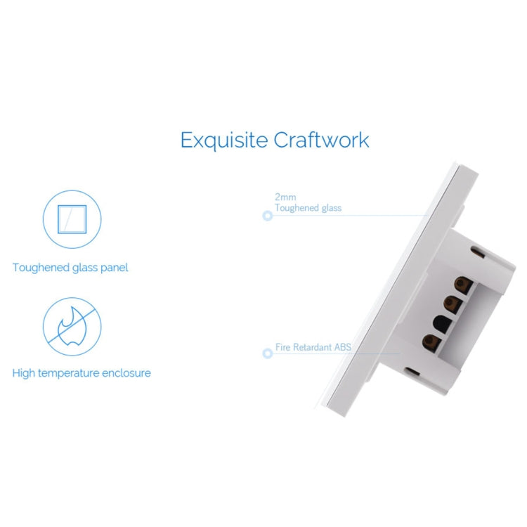 WS-EU-01 EWeLink APP & Touch Control 2A 1 Gang Tempered Glass Panel Smart Wall Switch, AC 90V-250V, EU Plug, 1 Gang - HoMEdemic™ 
