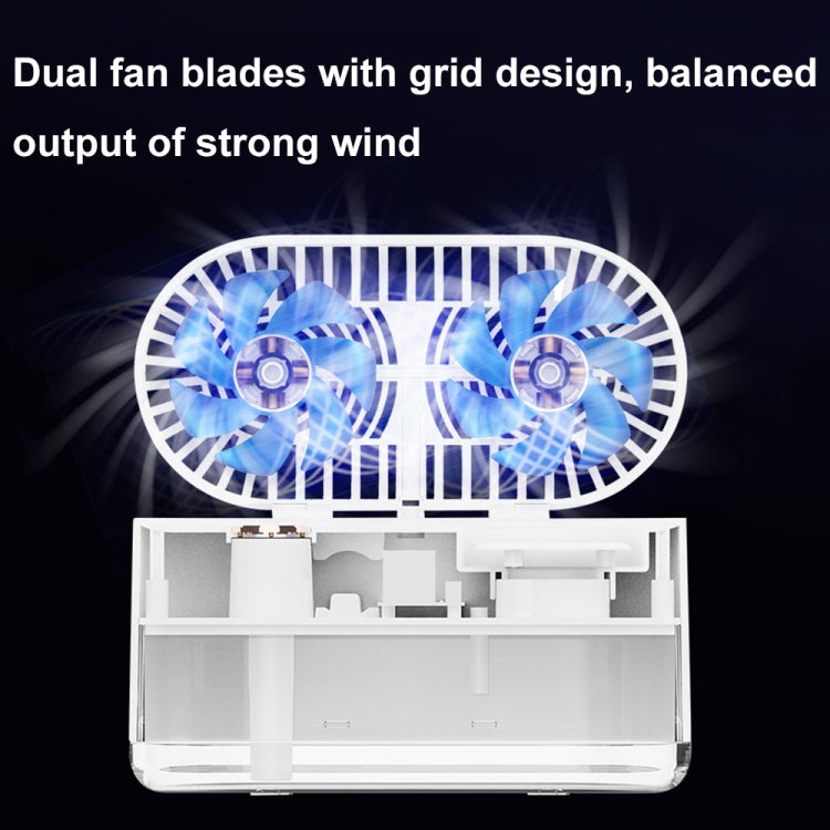WT-818 Dual-leaf Spray Smart Digital Display Desktop Fan Night Light Humidification Cooler(Green) - HoMEdemic™ 