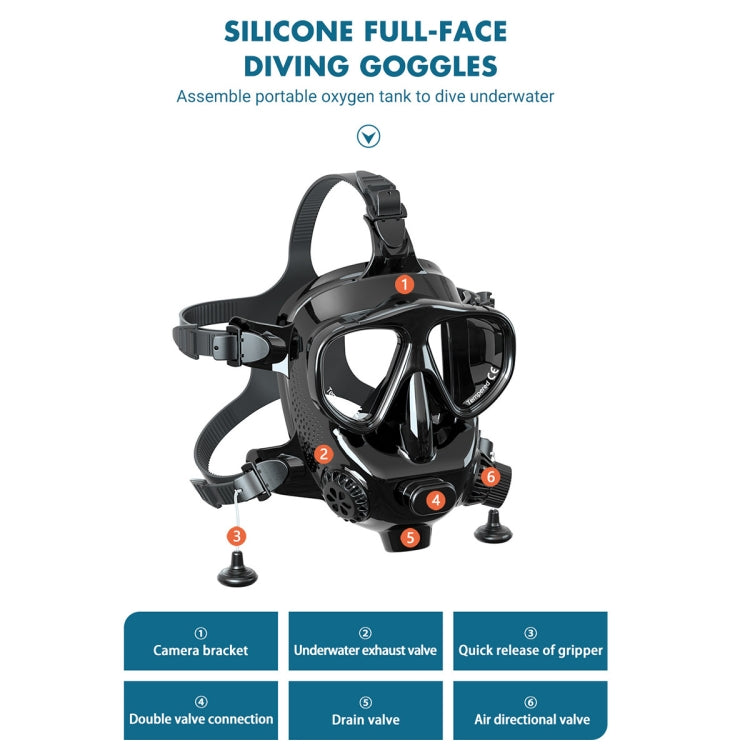 Water Sports Diving Snorkeling Mask Swimming Glasses for GoPro, Insta360, DJI and Other Action Cameras (Black) - HoMEdemic™ 