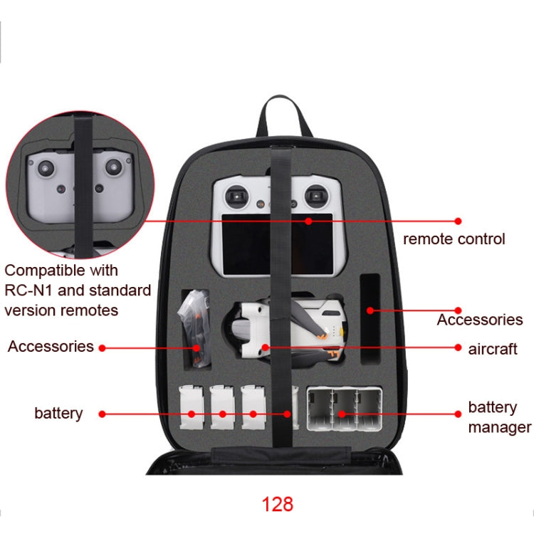 Waterproof Compression Hard Shell Backpack for DJI Mini 3 Pro, Size: 128 Large(Brushed Gray) - HoMEdemic™ 