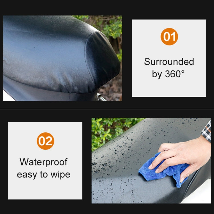 Waterproof Motorcycle Black Leather Seat Cover Prevent Bask In Seat Scooter Cushion Protect, Size: L, Length: 55-60cm; Width: 25-35cm, Length: 55-60cm; Width: 25-35cm - HoMEdemic™ 