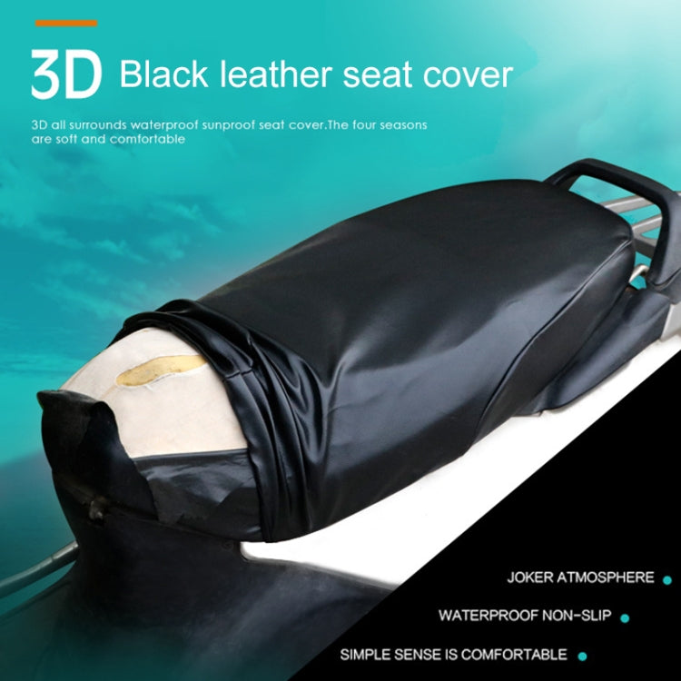 Waterproof Motorcycle Black Leather Seat Cover Prevent Bask In Seat Scooter Cushion Protect, Size: L, Length: 55-60cm; Width: 25-35cm, Length: 55-60cm; Width: 25-35cm - HoMEdemic™ 