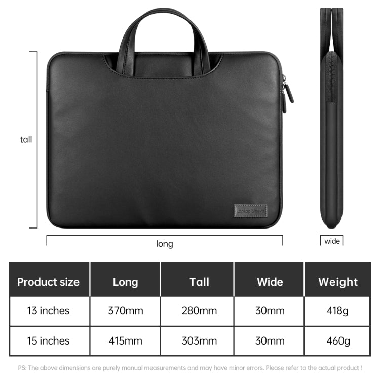 Waterproof PU Laptop Bag Inner Bag, Size:15 inch(Black) - HoMEdemic™ 