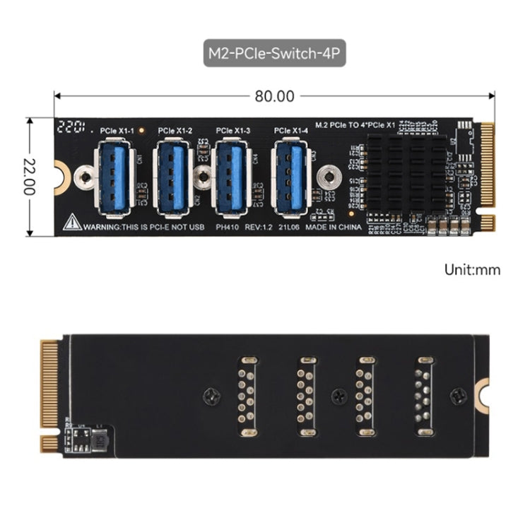 Waveshare 23316 M.2 to PCIe 4-Ch Expander, Using With PCIe X1 to PCIe X16 - HoMEdemic™ 