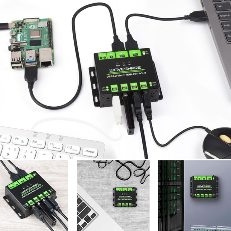 Waveshare 23929 USB HUB, Extending 4 X USB 3.2 Ports, Switchable Dual Hosts, Multi Protections - HoMEdemic™ 