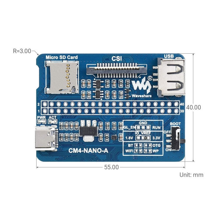 Waveshare Nano Base Board A for Raspberry Pi CM4, Nano Base Board A - HoMEdemic™ 