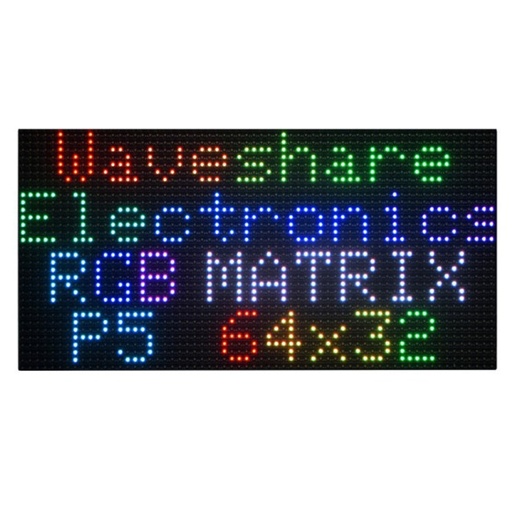 Waveshare RGB Full-color LED Matrix Panel, 5mm Pitch, 64x32 Pixels, Adjustable Brightness(25848) - HoMEdemic™ 