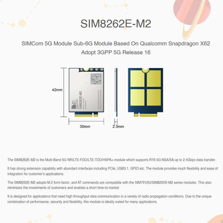Waveshare SIM8262E-M2 SIM Card Original 5G Module Interface M.2 - HoMEdemic™ 