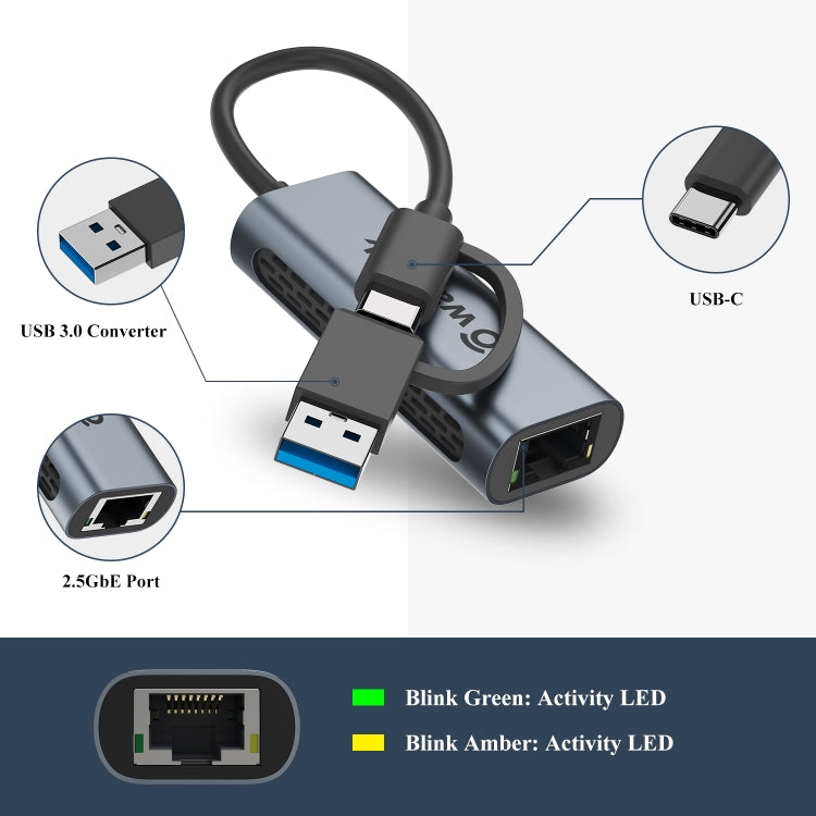 Wavlink NWU330GCA Gigabit Ethernet Adapter Type-C to 2.5 Network Card RJ45 LAN USB3.0 Converter - HoMEdemic™ 