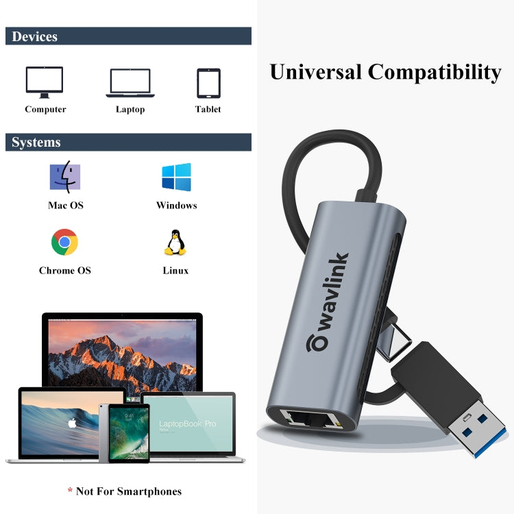 Wavlink NWU330GCA Gigabit Ethernet Adapter Type-C to 2.5 Network Card RJ45 LAN USB3.0 Converter - HoMEdemic™ 