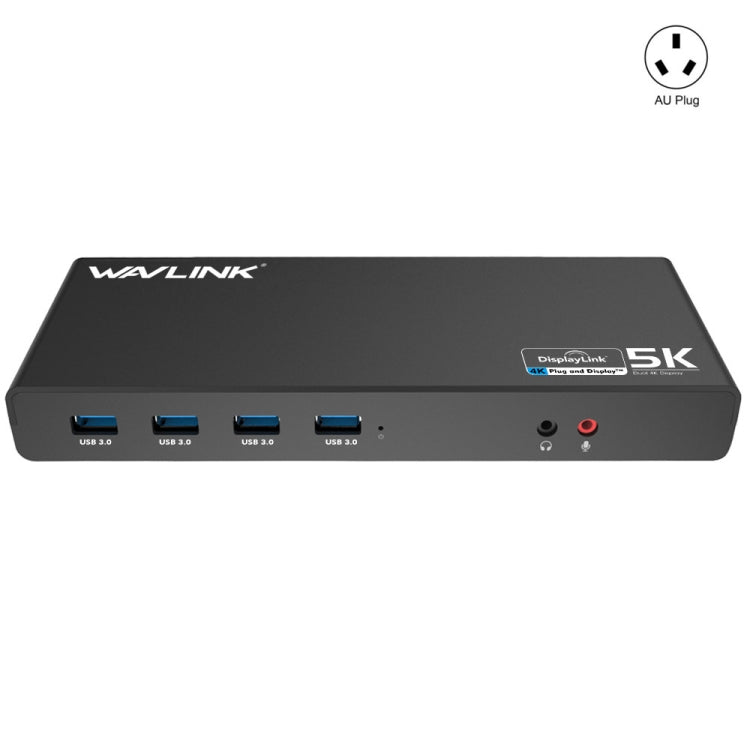 Wavlink UG69DK1 5K Type-C Dual Display USB 3.0 Video Gigabit Ethernet HDMI Docking Station, Plug:AU Plug - HoMEdemic™ 