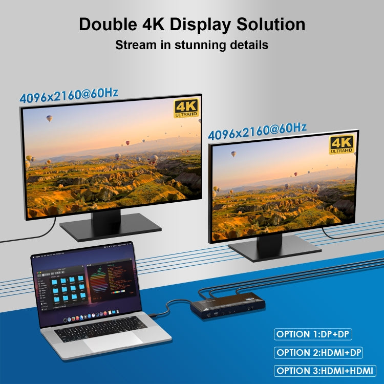 Wavlink UG69PD2 Dual 4K Fast Charging Integrated Docking Station, Plug:UK Plug - HoMEdemic™ 