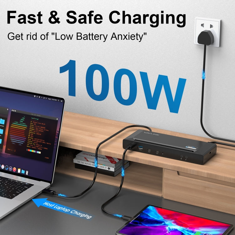 Wavlink UG69PD2 Dual 4K Fast Charging Integrated Docking Station, Plug:US Plug - HoMEdemic™ 