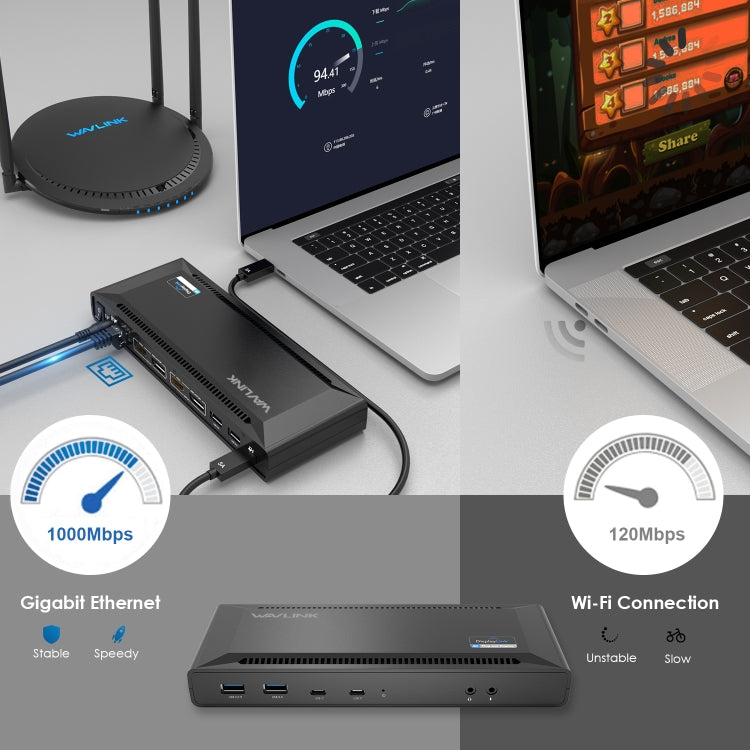 Wavlink UG69PD2 Dual 4K Fast Charging Integrated Docking Station, Plug:US Plug - HoMEdemic™ 