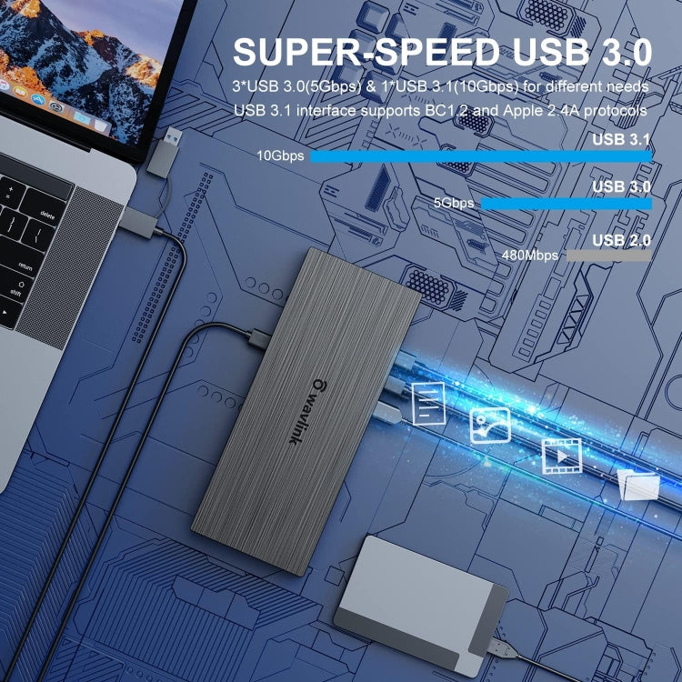 Wavlink UG69PD8 100W PD 18 in 1 Type-C Dock Compatible Type-C Universal Docking Station, Plug:AU Plug - HoMEdemic™ 