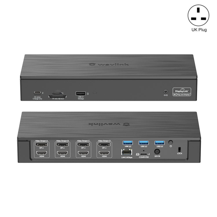 Wavlink UG69PD8 100W PD 18 in 1 Type-C Dock Compatible Type-C Universal Docking Station, Plug:UK Plug - HoMEdemic™ 