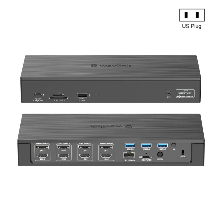 Wavlink UG69PD8 100W PD 18 in 1 Type-C Dock Compatible Type-C Universal Docking Station, Plug:US Plug - HoMEdemic™ 