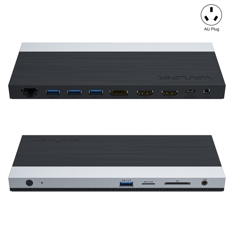 Wavlink UMD05 Display Port HDMI Port RJ45 Ethernet Triple Display MST Laptop Docking Station, Plug:AU Plug - HoMEdemic™ 