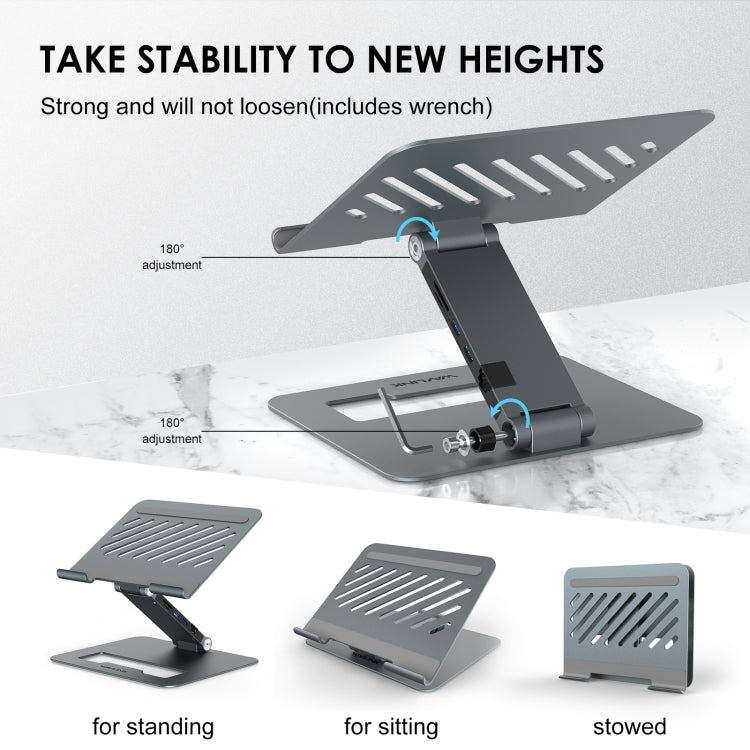 Wavlink UMD07 Adjustable Aluminum Ergonomic Portable Laptop Stand Type-C Docking Station - HoMEdemic™ 