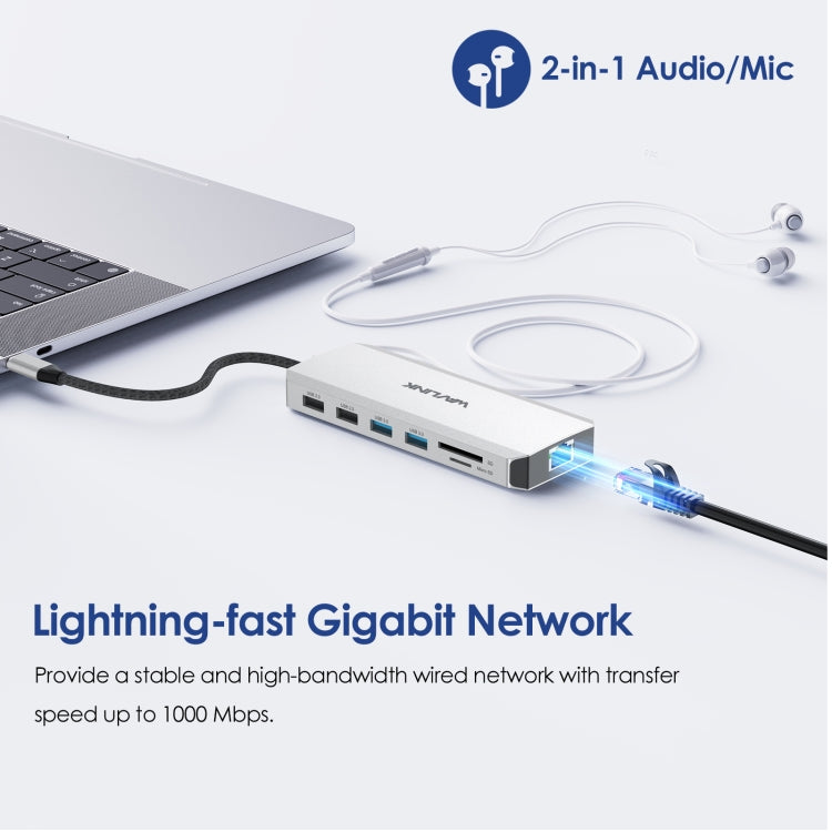 Wavlink UMD303 4K HDMI Multiport Adapter USB-C HUB Triple Monitor 12-in-1 Laptop Docking Station - HoMEdemic™ 