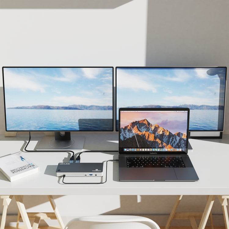 Wavlink UTD21H 60W Host Charging Thunderbolt 3 Docking Station 4K Dual Display 11 in 1 Ports, Plug:EU Plug - HoMEdemic™ 