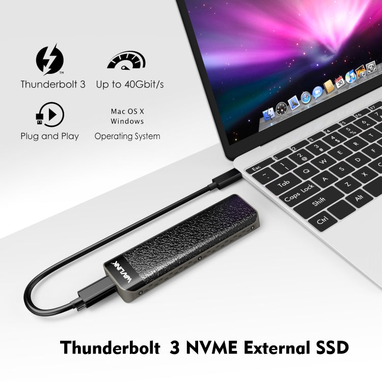 Wavlink UTE02 Thunderbolt 3 NVME M.2 Solid State Leather Metal SSD External Hard Drive Box - HoMEdemic™ 