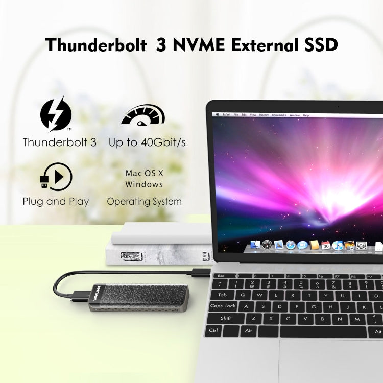 Wavlink UTE02 Thunderbolt 3 NVME M.2 Solid State Leather Metal SSD External Hard Drive Box - HoMEdemic™ 