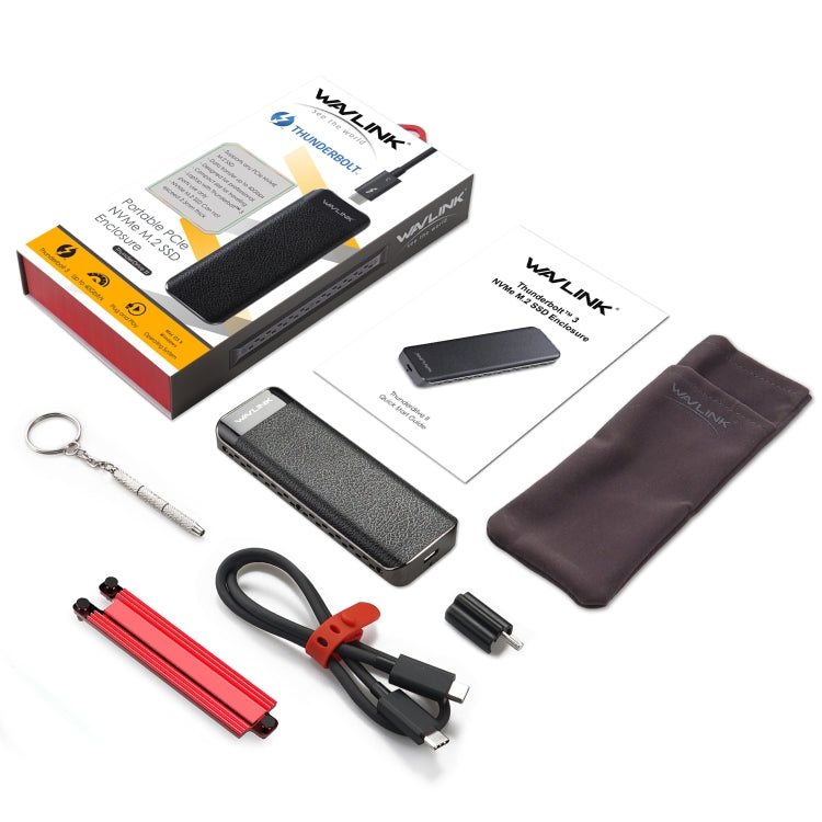 Wavlink UTE02 Thunderbolt 3 NVME M.2 Solid State Leather Metal SSD External Hard Drive Box - HoMEdemic™ 