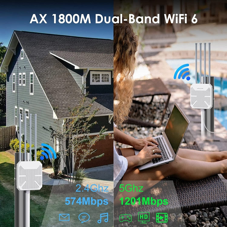 Wavlink WN573HX1 WiFi 6 AX1800 Dual Band Long Range Outdoor WiFi Extender(AU Plug) - HoMEdemic™ 