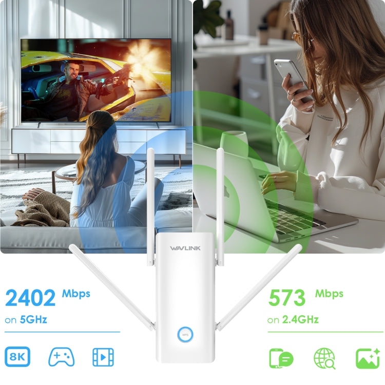 Wavlink WN583AX3 AX3000 Dual Band WiFi Repeater/AP/Router/Mesh Mode WiFi Extender, Plug:EU Plug - HoMEdemic™ 