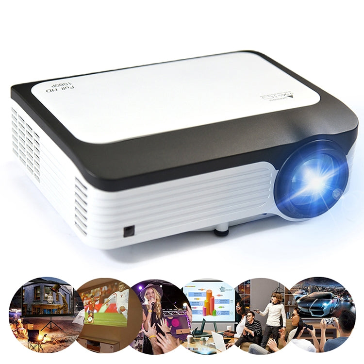 Wejoy L6 5 inch 200 ANSI Lumen 1920 x 1080P Android 6.0 HD Bluetooth 4.0 WiFi HD Smart Projector, Support AV / VGA / HDMI / 2 x USB / RJ45, 1G+8G, Android 6.0 - HoMEdemic™ 