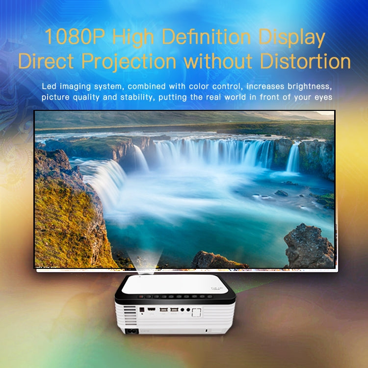 Wejoy L6 5 inch 200 ANSI Lumen 1920 x 1080P Android 6.0 HD Bluetooth 4.0 WiFi HD Smart Projector, Support AV / VGA / HDMI / 2 x USB / RJ45, 1G+8G, Android 6.0 - HoMEdemic™ 