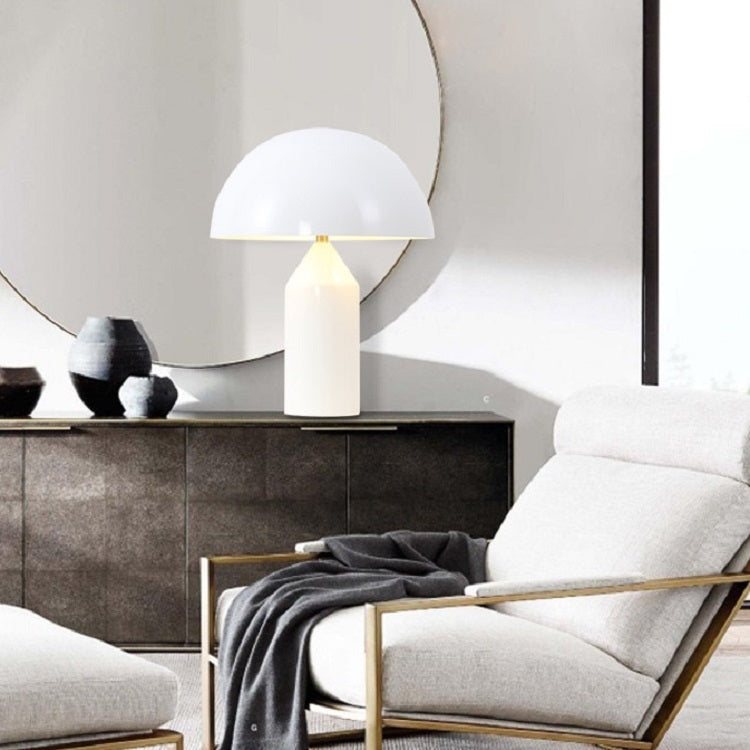 White E14 LED Metal Mushroom Table Lamp Bedroom Decorative Table Lamp EU Plug, Size:L - HoMEdemic™ 