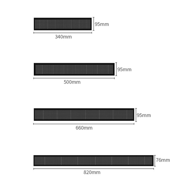 Wifi Scrolling LED Sign Message Board Support Multi-Languauge Colorful 820x95x15mm (Black Frame) - HoMEdemic™ 