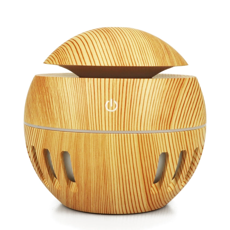 Wood Grain USB Hollowed-out Humidifier Seven Color Aromatherapy Lamp Automatic Alcohol Sprayer with Remote Control(Light Brown-3) - HoMEdemic™ 