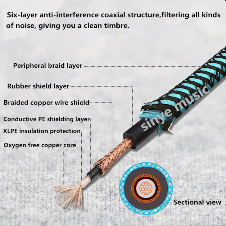 Wooden Guitar Bass Connection Cable Noise Reduction Audio Cable, Cable Length: 3m, Random Color Delivery - HoMEdemic™ 