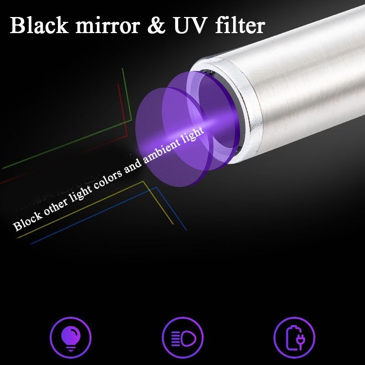 Woods Lamp Cat Moss Detection Lamp Cat Urine Blackhead 365UV Black Mirror Ultraviolet Fluorescent Agent Money Detector Lamp(Silver) - HoMEdemic™ 
