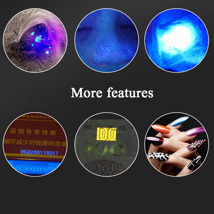 Woods Lamp Cat Moss Detection Lamp Cat Urine Blackhead 365UV Black Mirror Ultraviolet Fluorescent Agent Money Detector Lamp(Silver) - HoMEdemic™ 