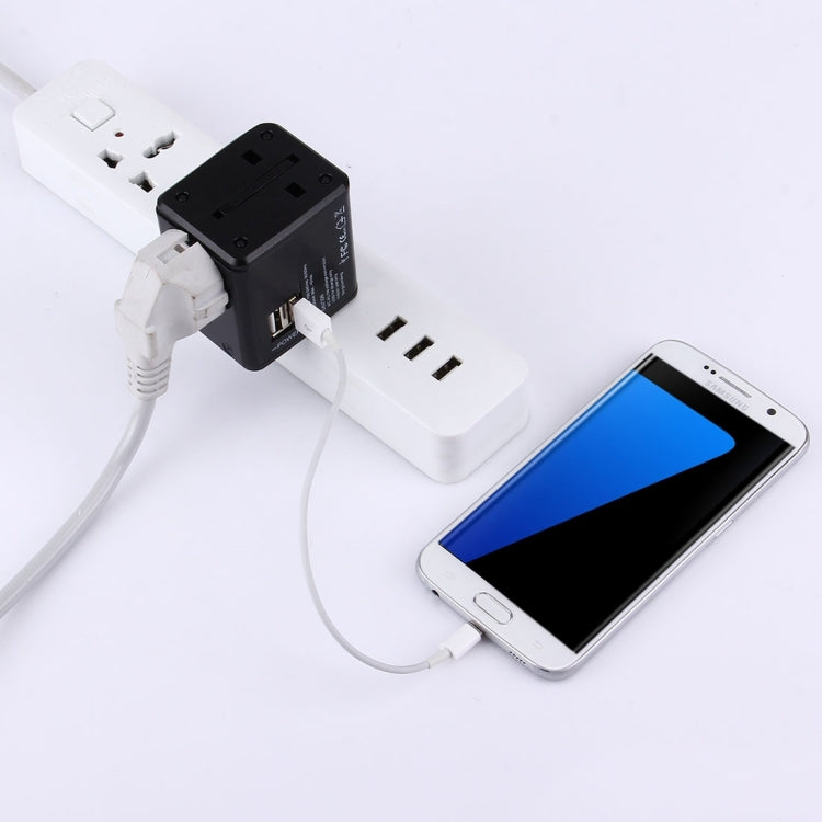 World-Wide Universal Travel Concealable Plugs Adapter with & Built-in Dual USB Ports Charger for US, UK, AU, EU - HoMEdemic™ 